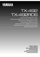 Yamaha TX-492-RDS - Owners Manual